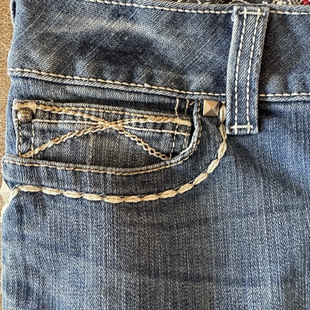 Ariat REAL Denim Bermuda Shorts Womens 29R Western Studded Stretch Denim